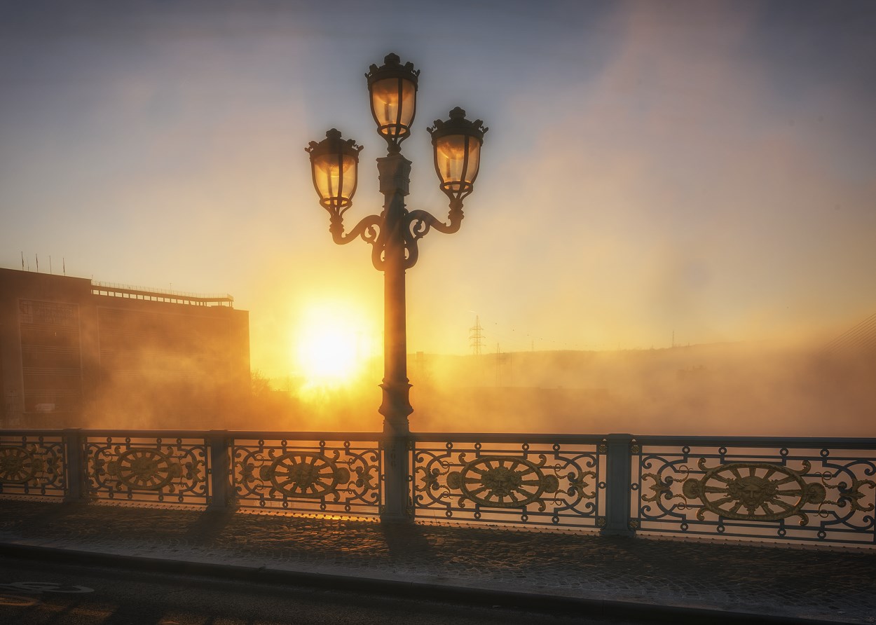 Brume matinale sur la Meuse à Liège